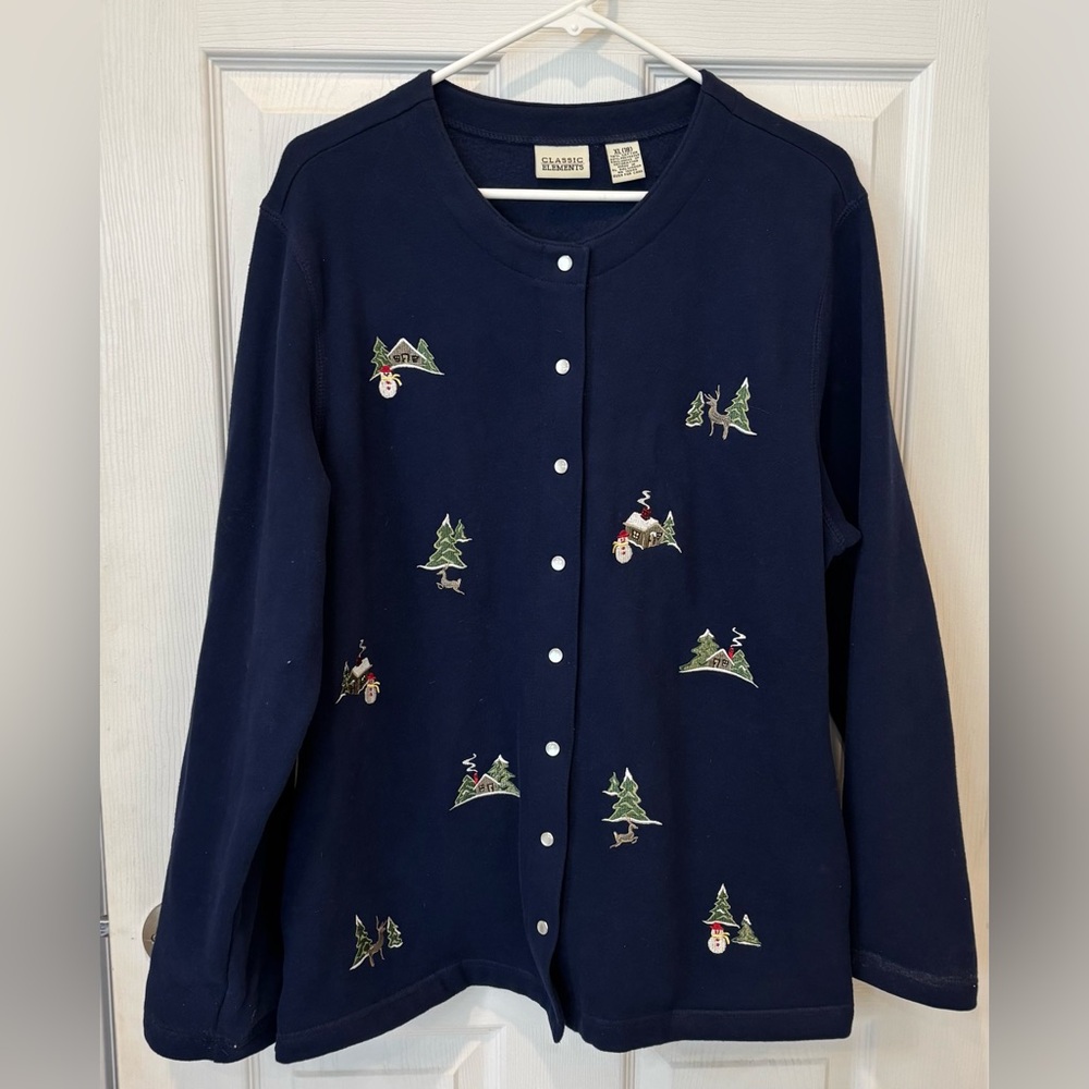 Vintage/Y2K Classic Elements Christmas Winter Theme With Pearl Snaps